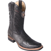 Men's Los Altos Ostrich Leg Boots With Saddle Square Toe (Rubber Sole)