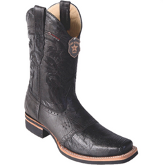 Men's Los Altos Ostrich Leg Boots With Saddle Square Toe (Rubber Sole)