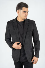 Men's Platini Black Faux Suede Blazer