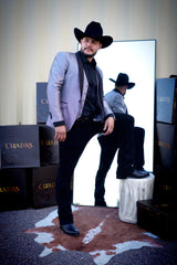 Men's Retro Grey Slim Fit Blazer