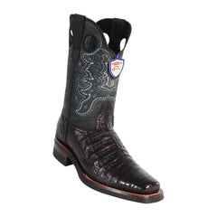 Men's Wild West Caiman Belly With Rubber Sole Boots Square Toe