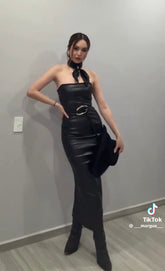 Mirka Vegan Leather Dress