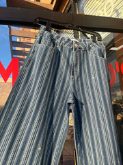 Miroslava Denim Stripped Set