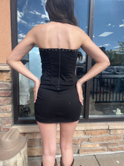 Rebecca Corset Mini Dress Black