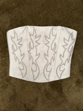Jess Corset Leather Top White