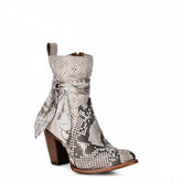Cuadra White Python Ankle Boots 3F50PH