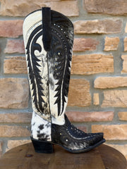 Women's Rock'Em Cowhide Stud Tall Snip Toe Boots