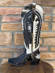 Women's Rock'Em Cowhide Stud Tall Snip Toe Boots