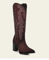 Cuadra Wine Crystals Suede Boot CC358