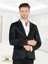 Men's Lamasini Black With Embroidery Western Blazer LAM506