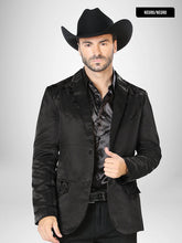 Men's Lamasini Black With Embroidery Western Blazer LAM505