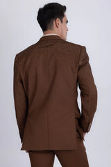 Men's Bling Blazer Brown