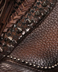 Cuadra Brown Fringe Tall Western Boot CU695