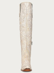 Corral Beige Glitter Overlay & Embroidery Tall Top Boots C3927