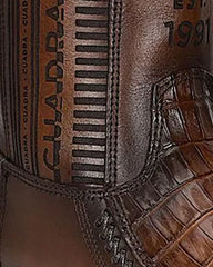 Men's Cuadra Caiman Laser Narrow Square Toe Ankle Boots CU698 Brown
