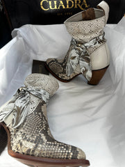 Cuadra White Python Ankle Boots 3F50PH