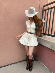 Mar Cream Denim Dress
