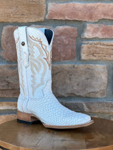 Men's Tanner Mark Genuine Python White Wide Square Toe