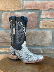 Men's Tanner Mark Genuine Python Natural Wide Square Boots