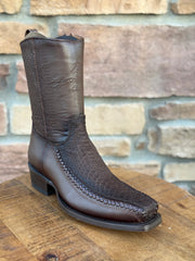 Men's Los Altos Python 7X Toe Ankle Boots Matte Brown