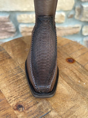 Men's Los Altos Python 7X Toe Ankle Boots Matte Brown