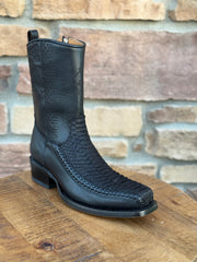 Men's Los Altos Python 7X Toe Ankle Boots Matte Black