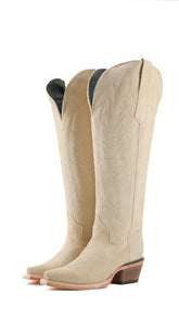 Rock'Em Gia Suede Tall WIDE CALF Snip Toe Cowgirl Boots