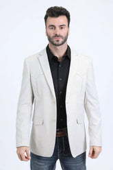 Men's Platini Beige Western Blazer BLW10523