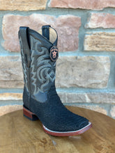 Los Altos Python Suede Black Wide Square Toe Boots