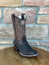 Los Altos Python Suede Brown Wide Square Toe Boots