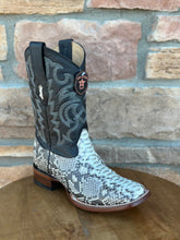 Los Altos Natural Python Wide Square Toe Boots