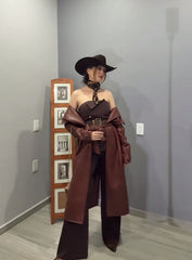 MARGUA Auburn Vegan Leather Coat