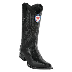 Men's Wild West Ostrich With Deer Boots 3x Toe