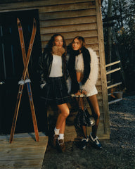 MADISON FAUX FUR BLACK LEATHER