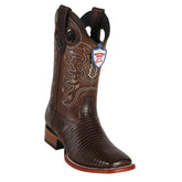 Men's Wild West Teju Lizard Boots Wide Square Toe