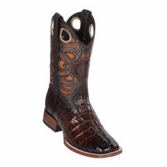 Men's WIld West Caiman Tail Boots Wide Square Toe