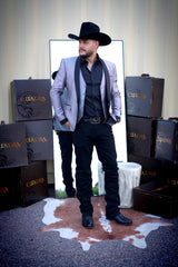 Men's Retro Grey Slim Fit Blazer