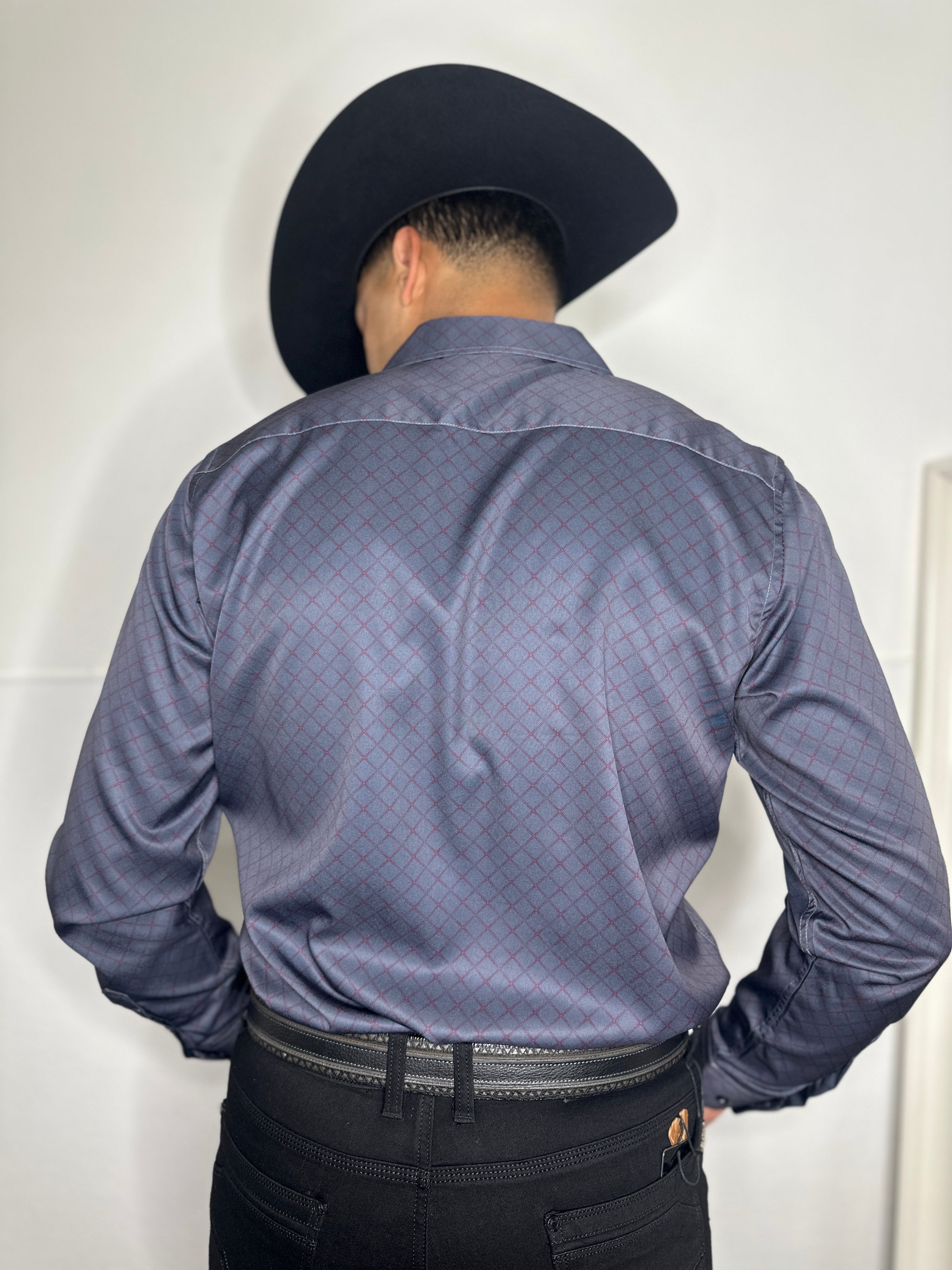 Aaron Moderno Gray/Red Print Shirt