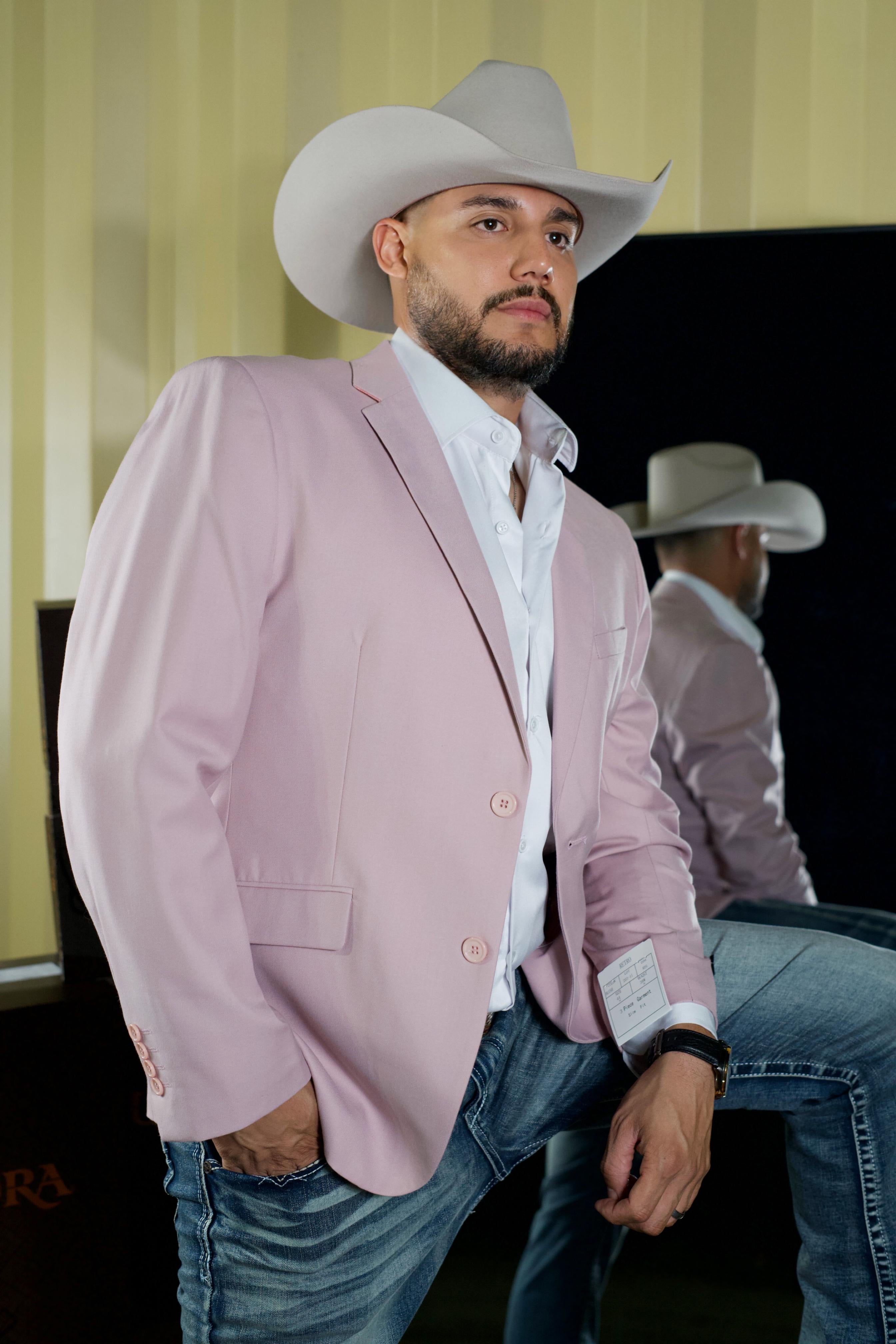 Men's Retro Rosa Pastel Saco