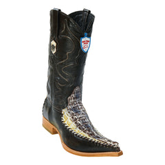 Men's Wild West Caiman Tail With Deer Boots 3x Toe