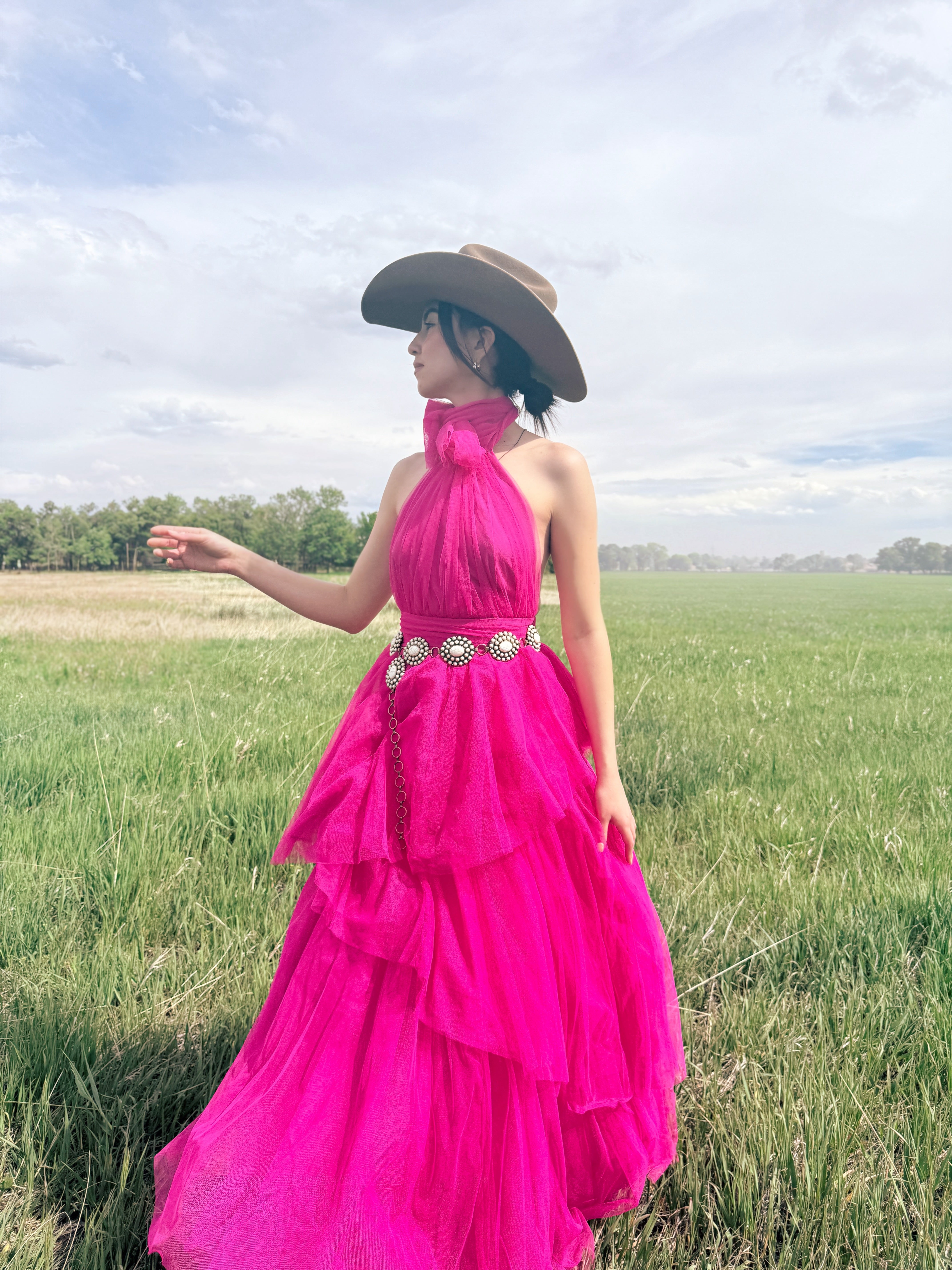 NERI MAGENTA DRESS