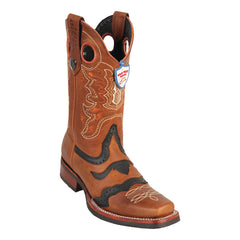 Men's Wild West Grisly Saddle With Rubber Sole Boots Square Toe