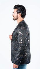 Men's Platini Black with Gold Details Blazer