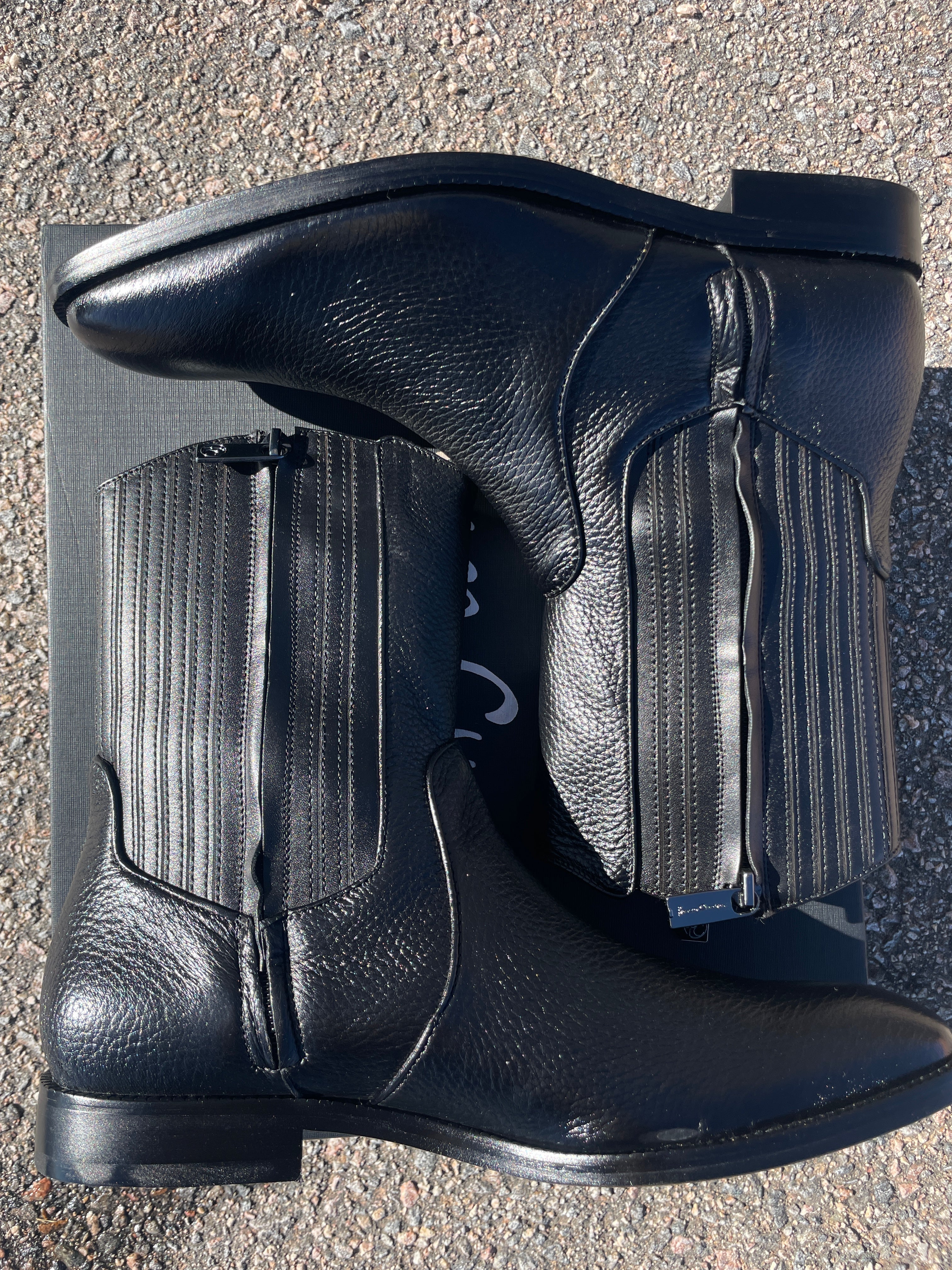 Men's Franco Cuadra Black Deer Zipper Round Toe FF288