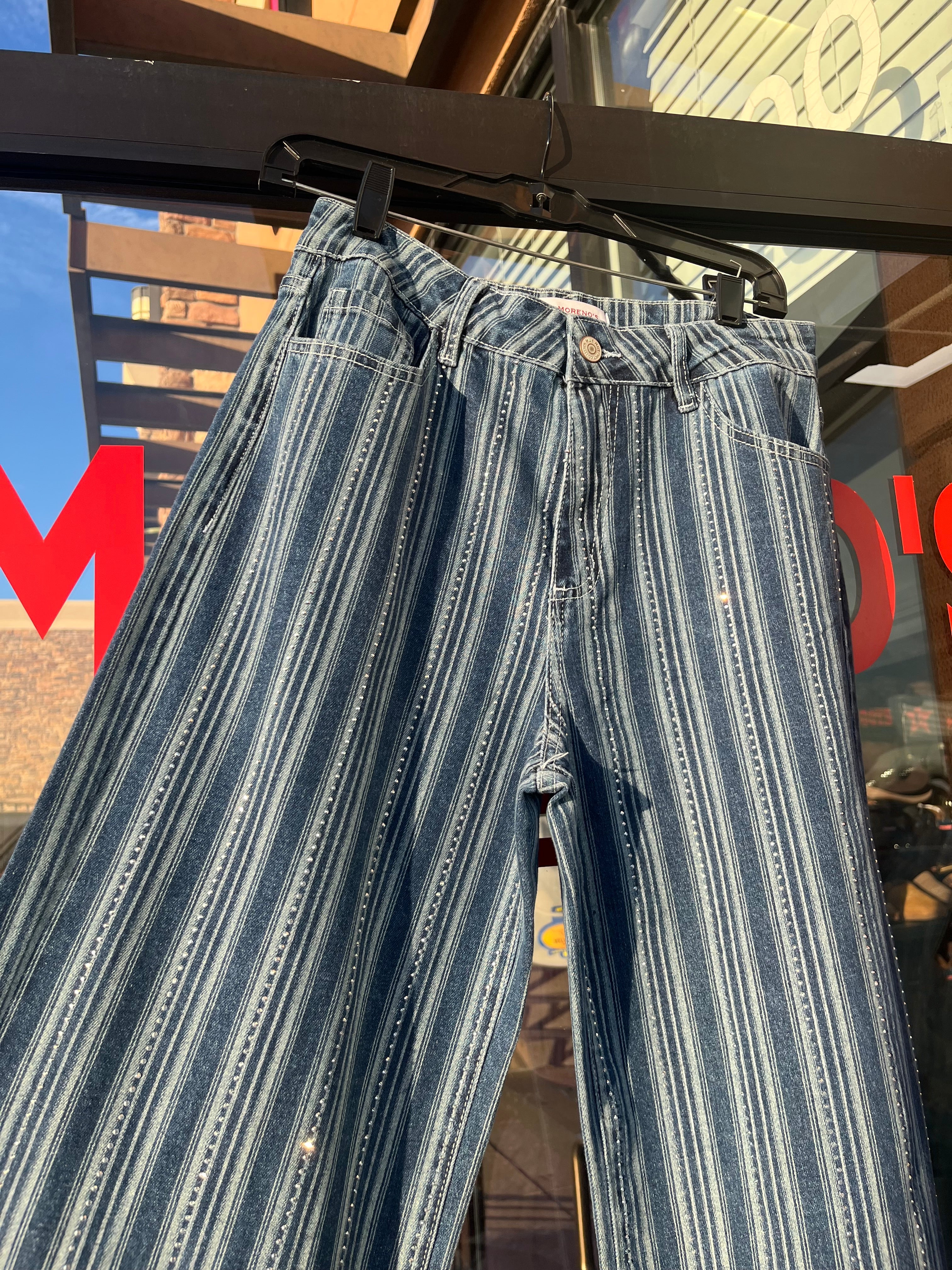 Miroslava Denim Stripped Set