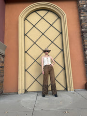 Paola Camel Seude Pants (bell bottoms)