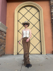 Paola Camel Seude Pants (bell bottoms)