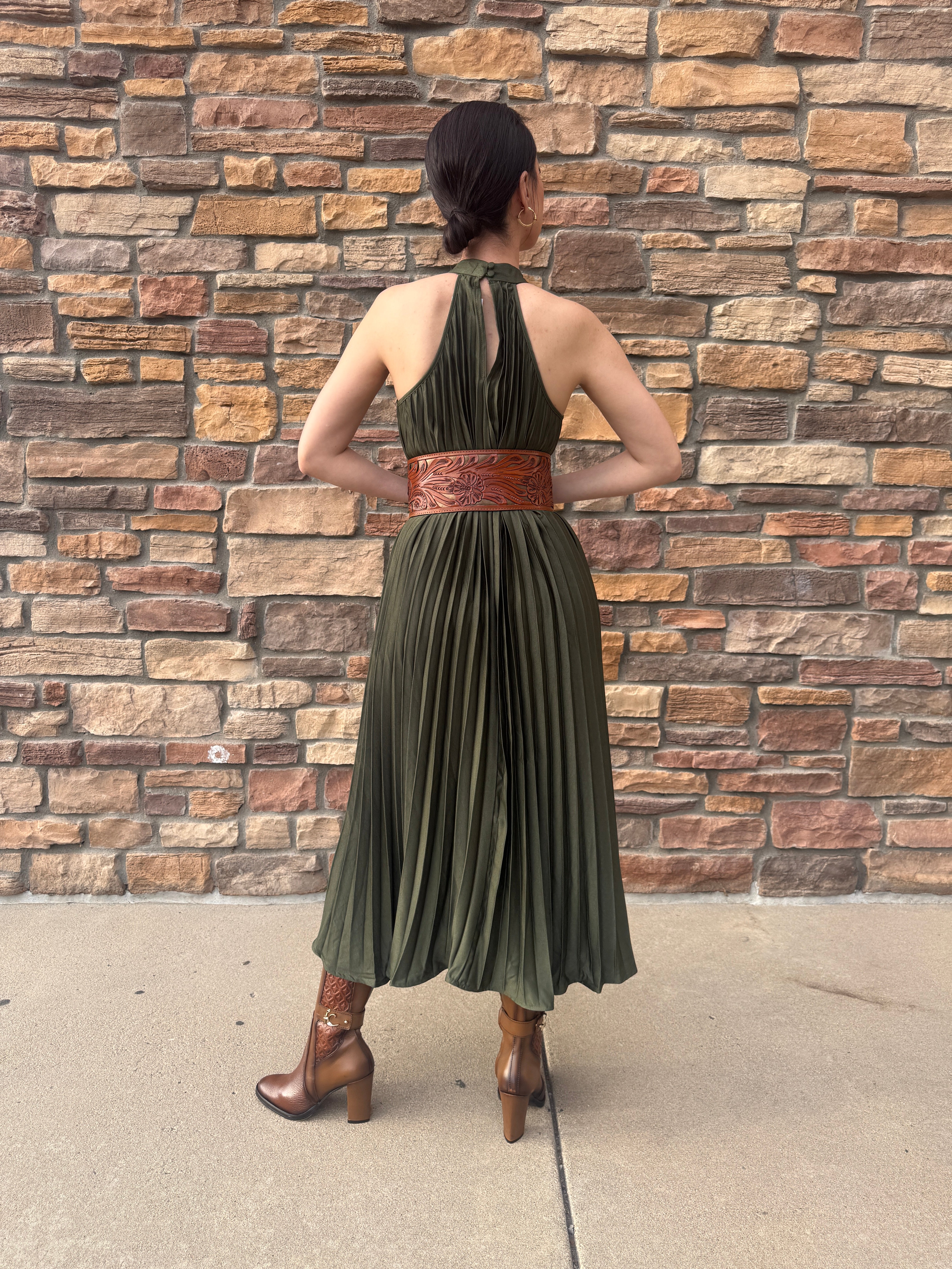 Luz Olive Dress