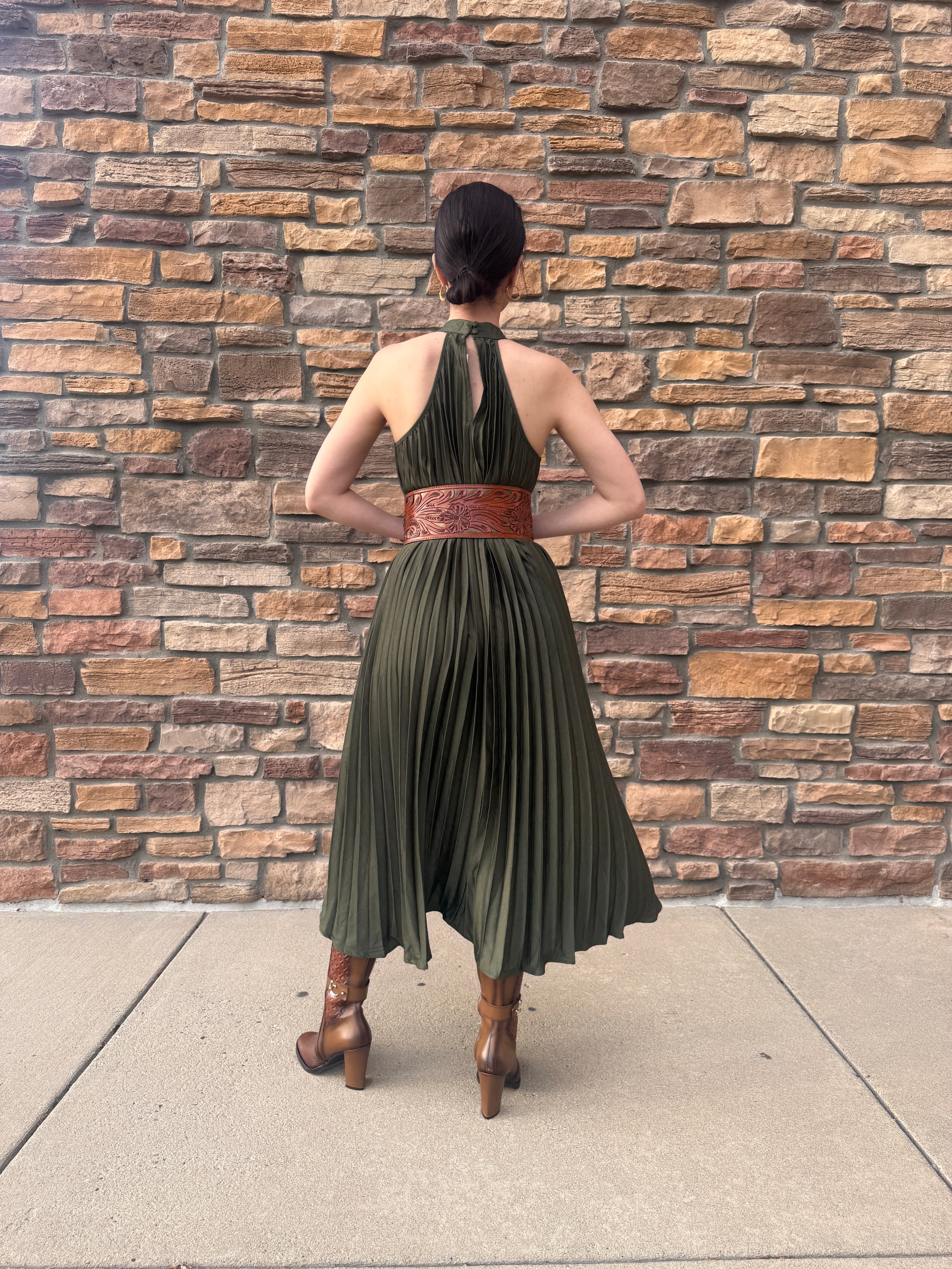 Luz Olive Dress