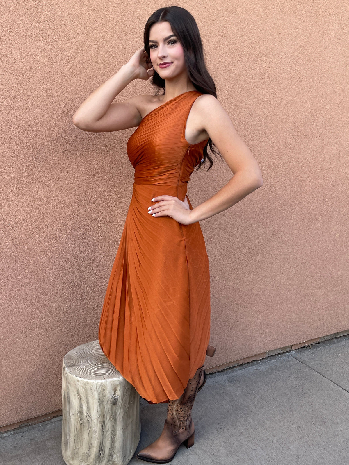 Sofia Copper Dress